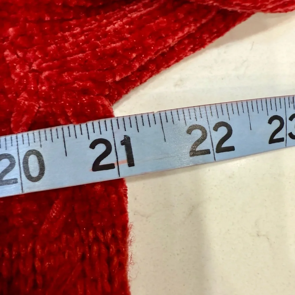 EUC – Croft and Barrow Red Chenille Open Cardigan Sweater – Medium - Picture 6 of 7